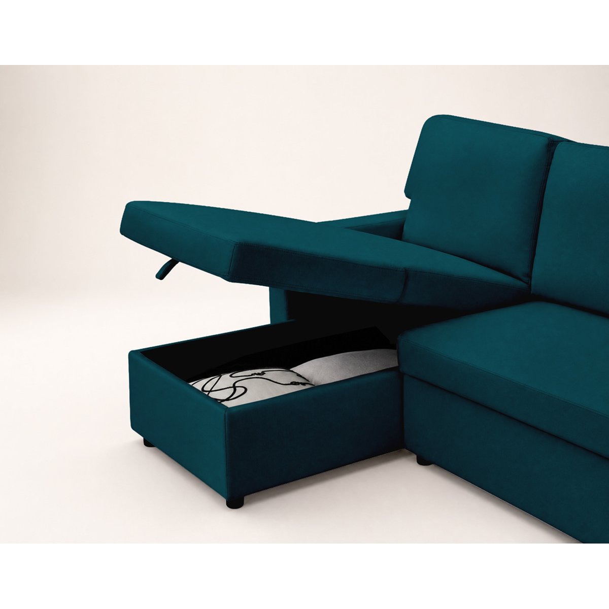 Canapé d’angle réversible convertible 4pl, MEIYA bleu, BEST MOBILIER
