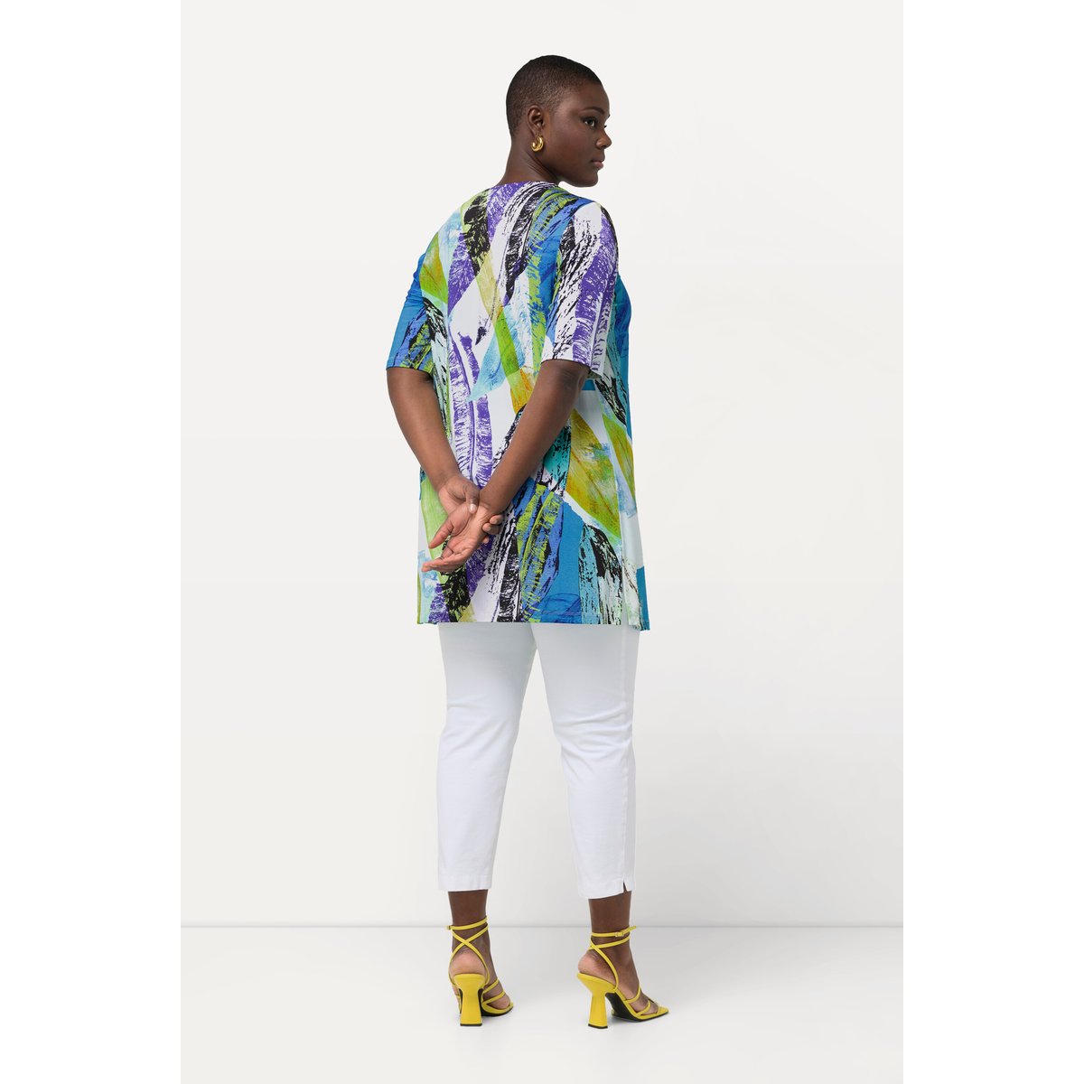 T-shirt en tissu fluide slinky pistache, ULLA POPKEN