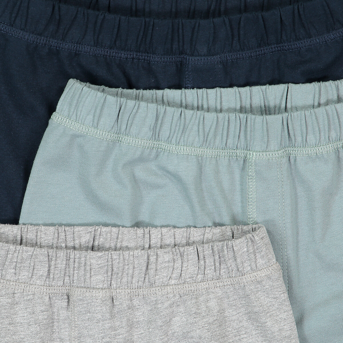 Lot de 3 pyjamas en coton imprimés dinosaures bleu + vert + gris, LA REDOUTE COLLECTIONS