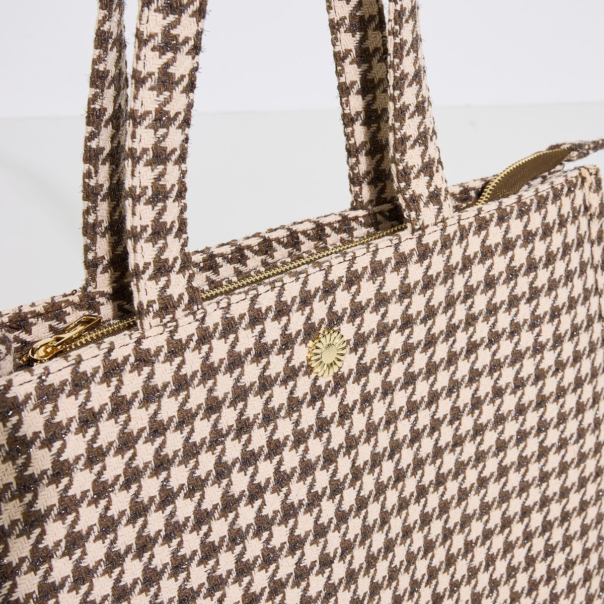 Grand sac cabas en tweed marron, GRAIN DE MALICE