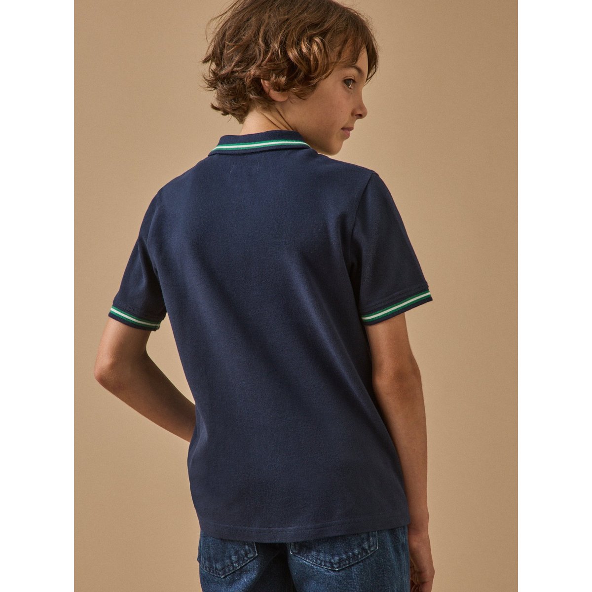 Polo en maille piquée marine, CYRILLUS