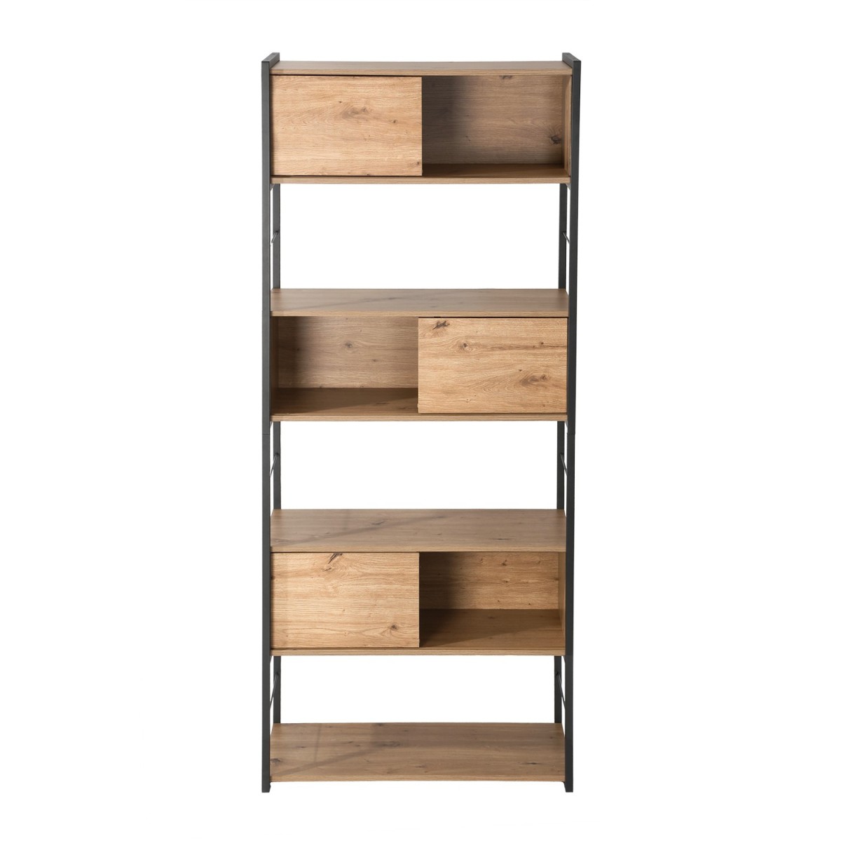 Etagère 3 portes coulissantes LENNY bois clair, CALICOSY