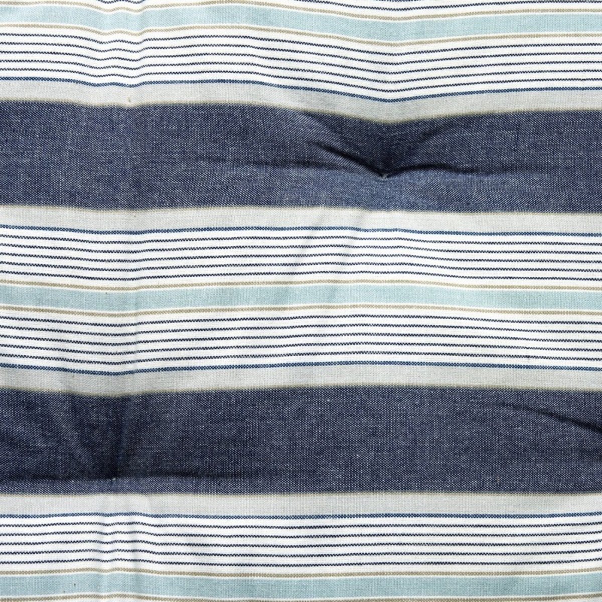 Matelas de sol d'assise rayé coton bleu, MADAM STOLTZ