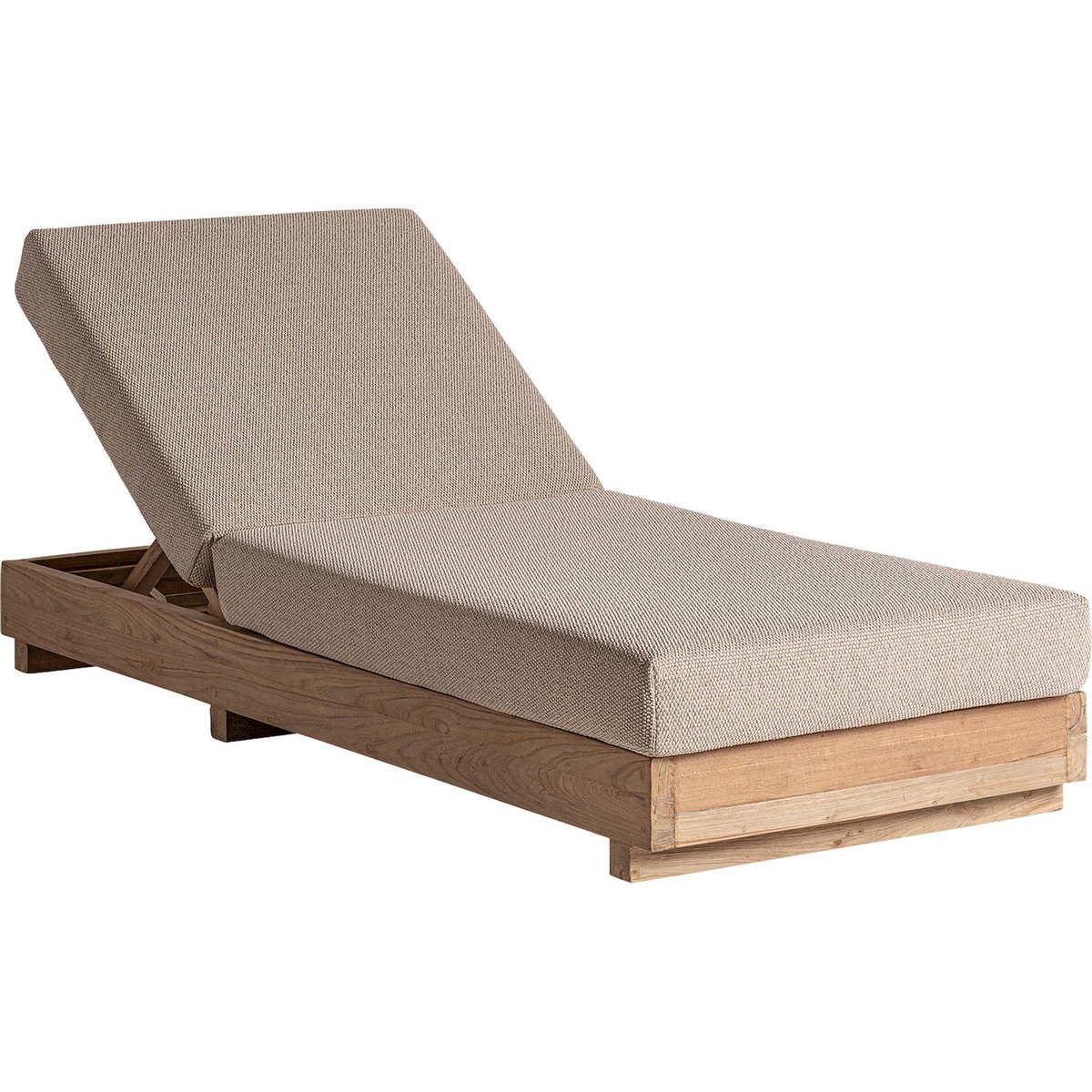 Bain de soleil teck collection S.PURE bois naturel et beige, RECOLLECTION