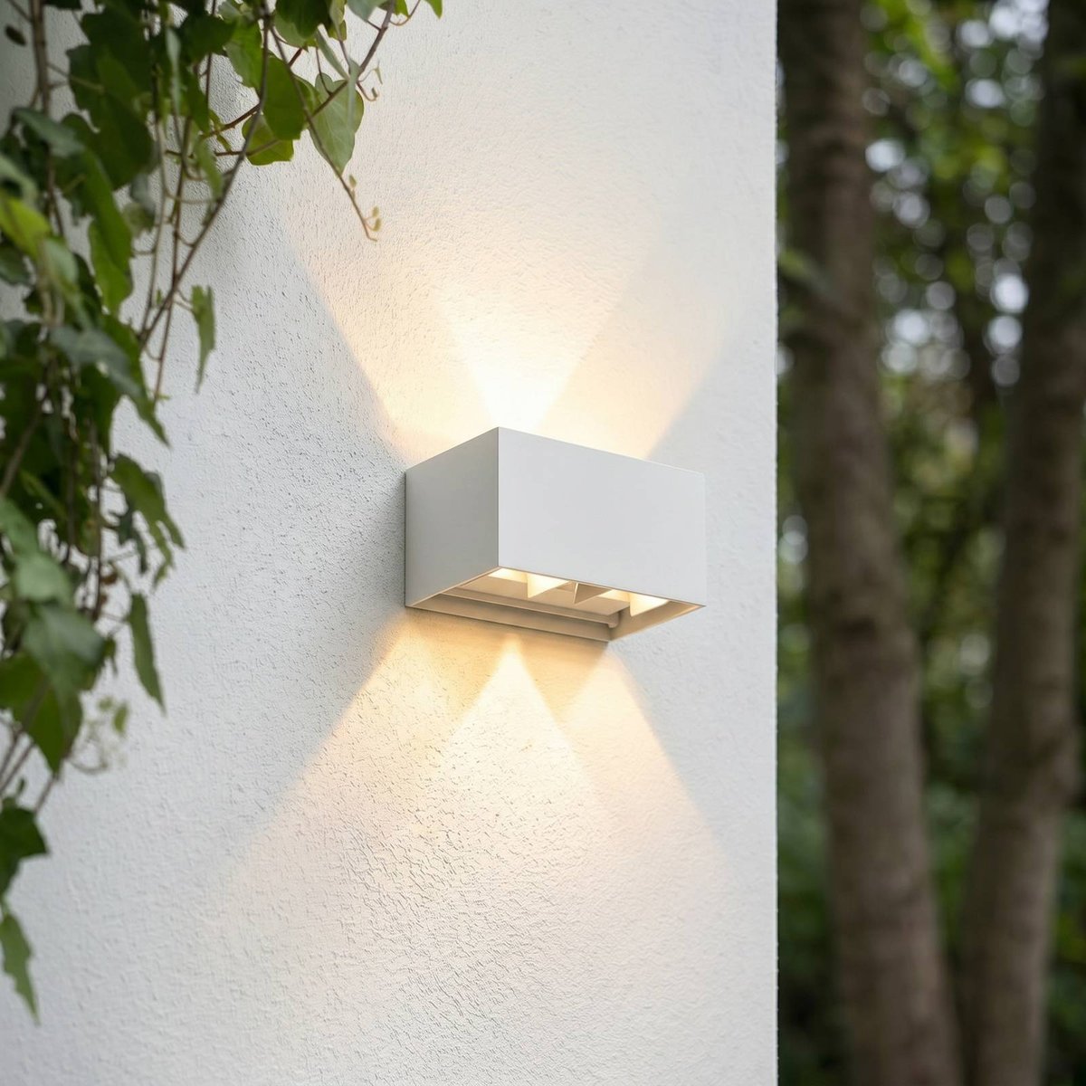 Applique extérieure en aluminium moderneLED blanc, LINDBY