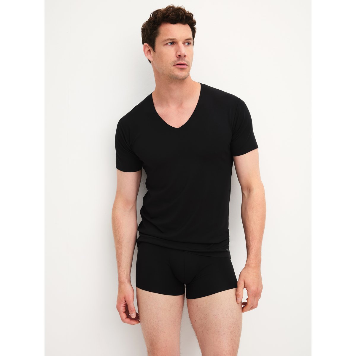 T-Shirt à manches courtes manches courtes Modal CLEAN LINE noir, CALIDA