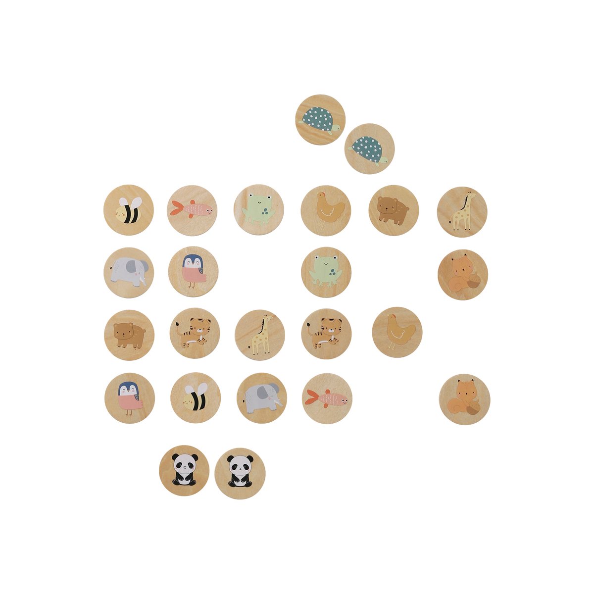 Jeu de Mémo en bois FSC® beige, VERTBAUDET