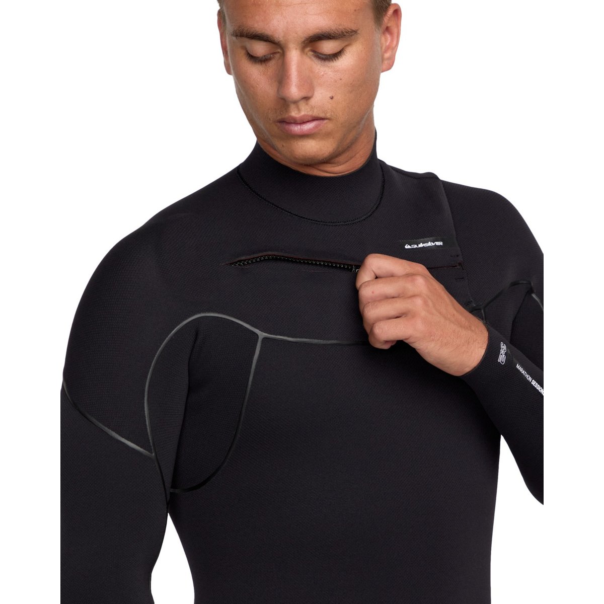 Combinaison de surf zip poitrine MARATHON SESSIONS 4/3MM noir black, QUIKSILVER
