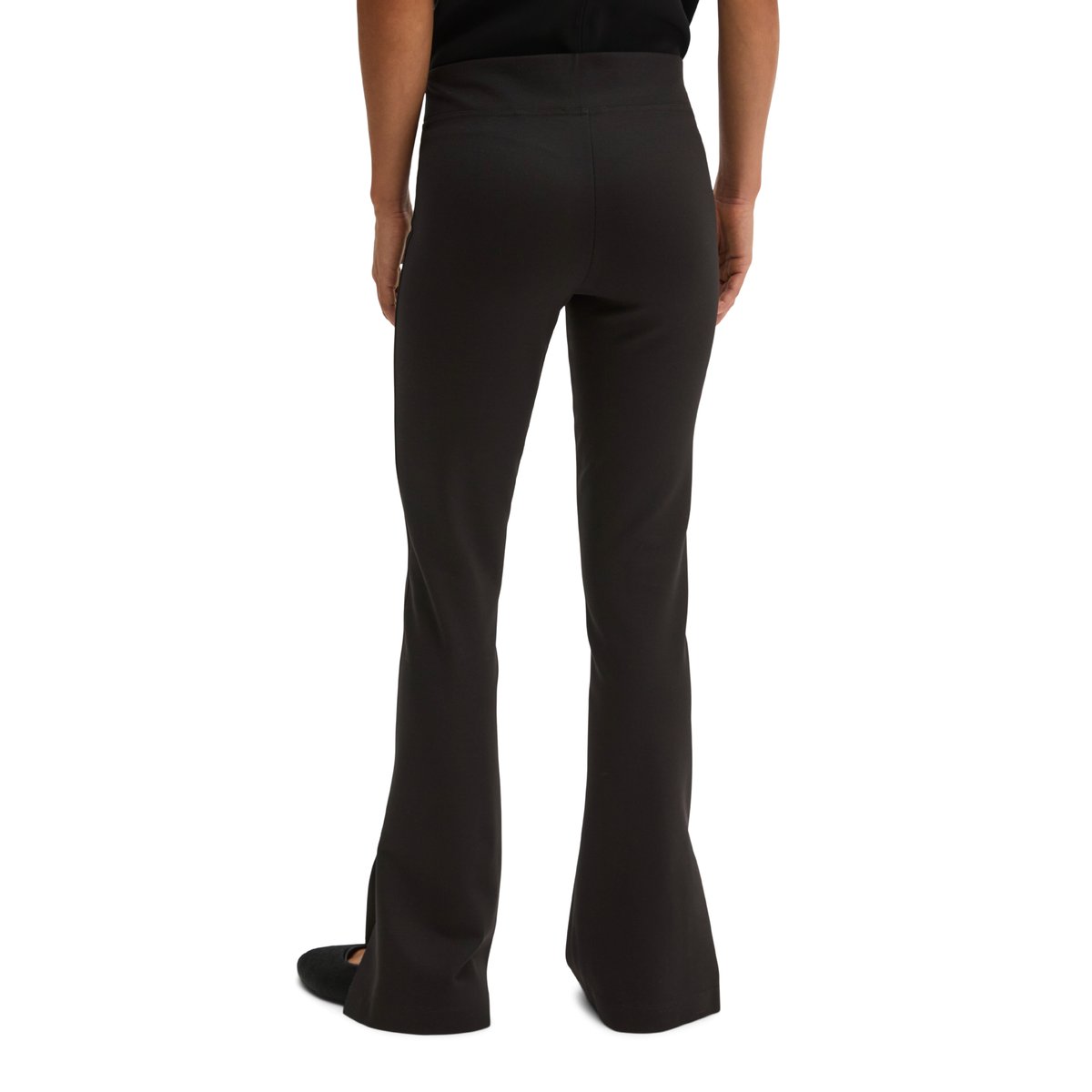Pantalon en jersey à enfiler, coupe slim évasée en interlock doux noir, MARC O'POLO
