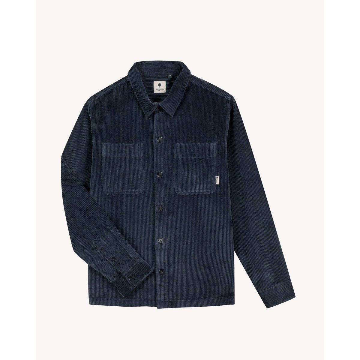 Sur-chemise en velours côtelé marine grisé, FAGUO