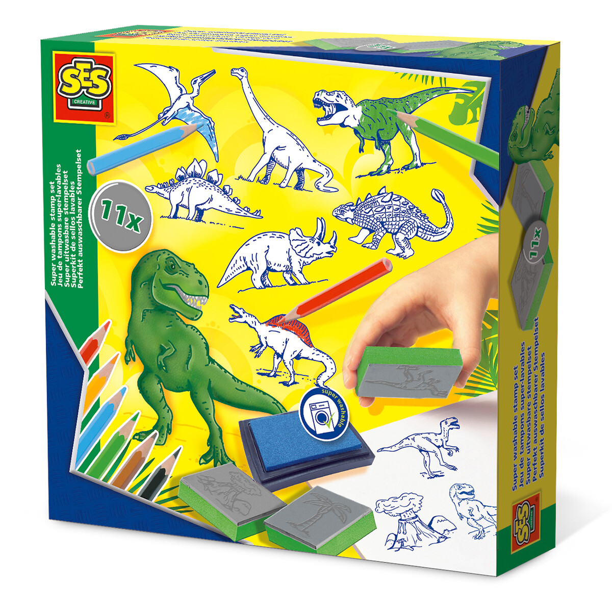 Brinquedo "Carimbos Dinossauros", SES multicolor, SES