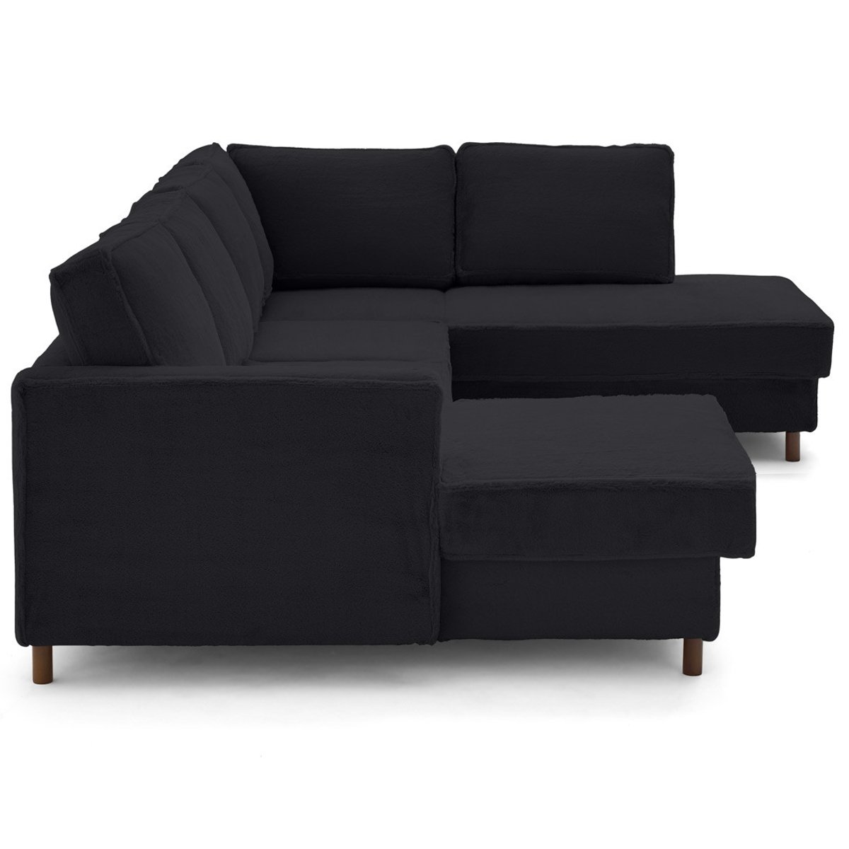 Canapé d'Angle Convertible 7 places - JAKE noir, BEST MOBILIER