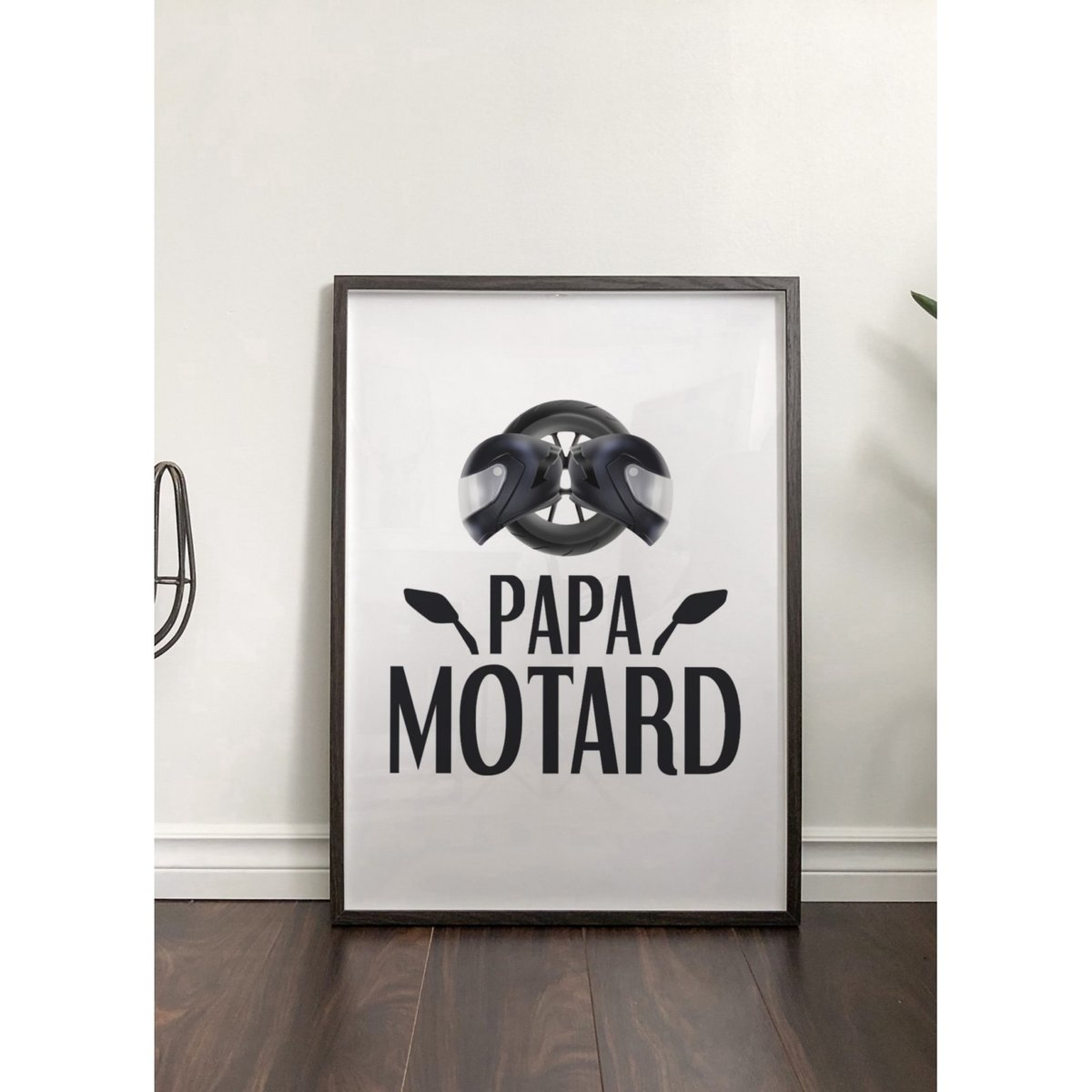 Affiche 'Papa motard' blanc, L'AFFICHERIE