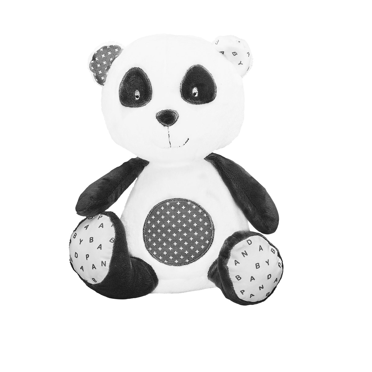Doudou panda en velours blanc, SAUTHON