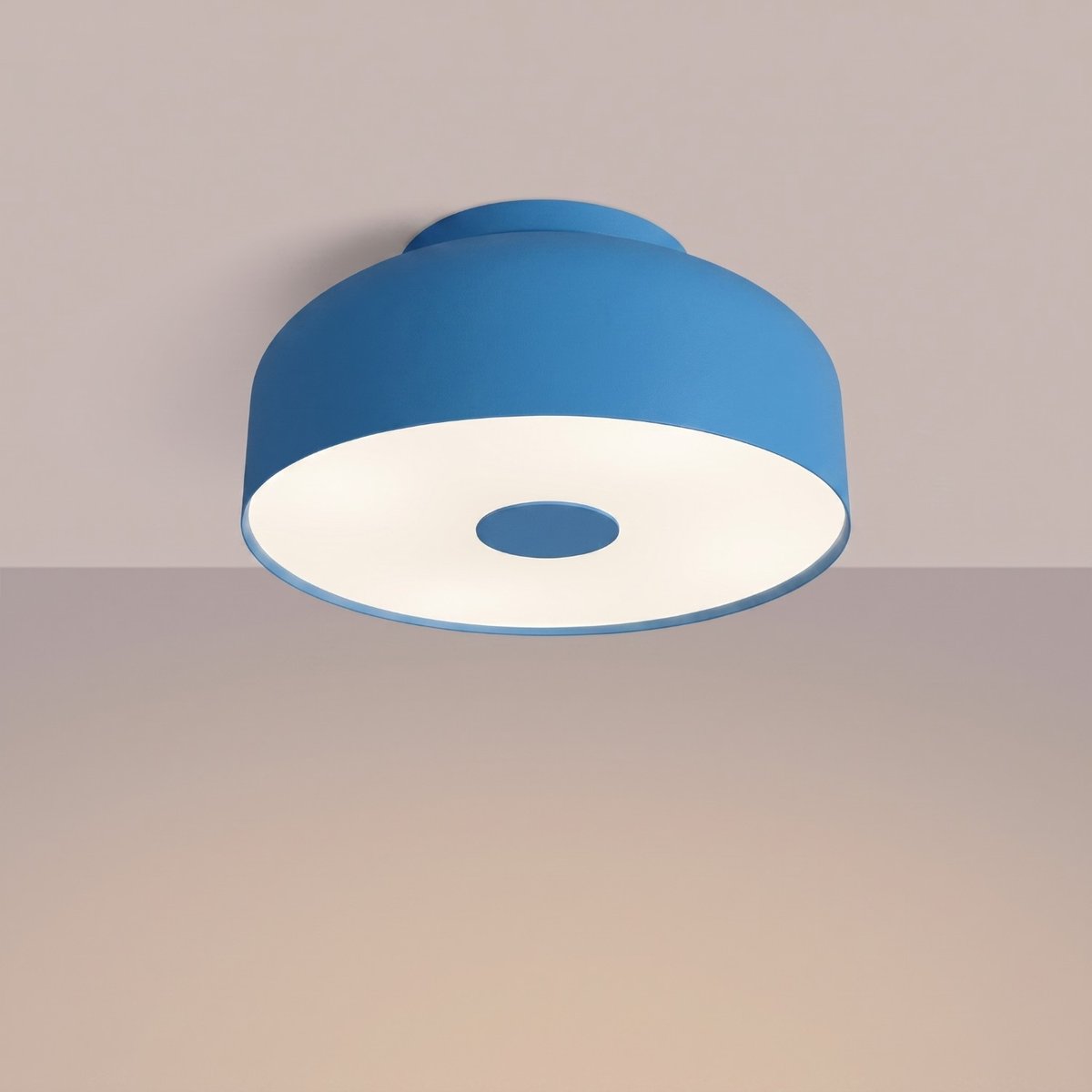 Plafonnier Acier Bleu E27 4 OMIQ bleu, EDEN