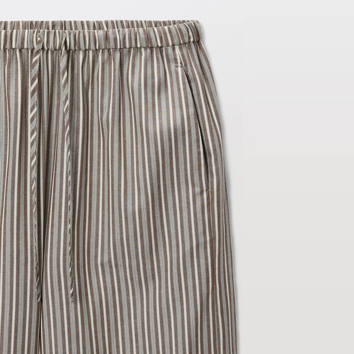 Pantalon rayé avec cordon à la taille BIO GOTS elan, MONOPRIX