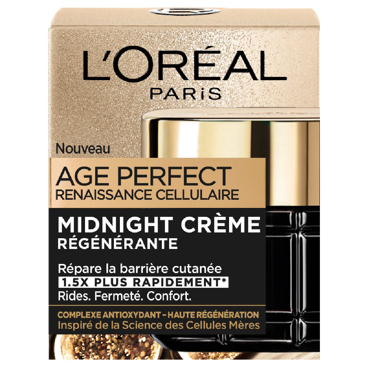 Crème Visage Anti-Âge Midnight couleur unique, L'OREAL PARIS