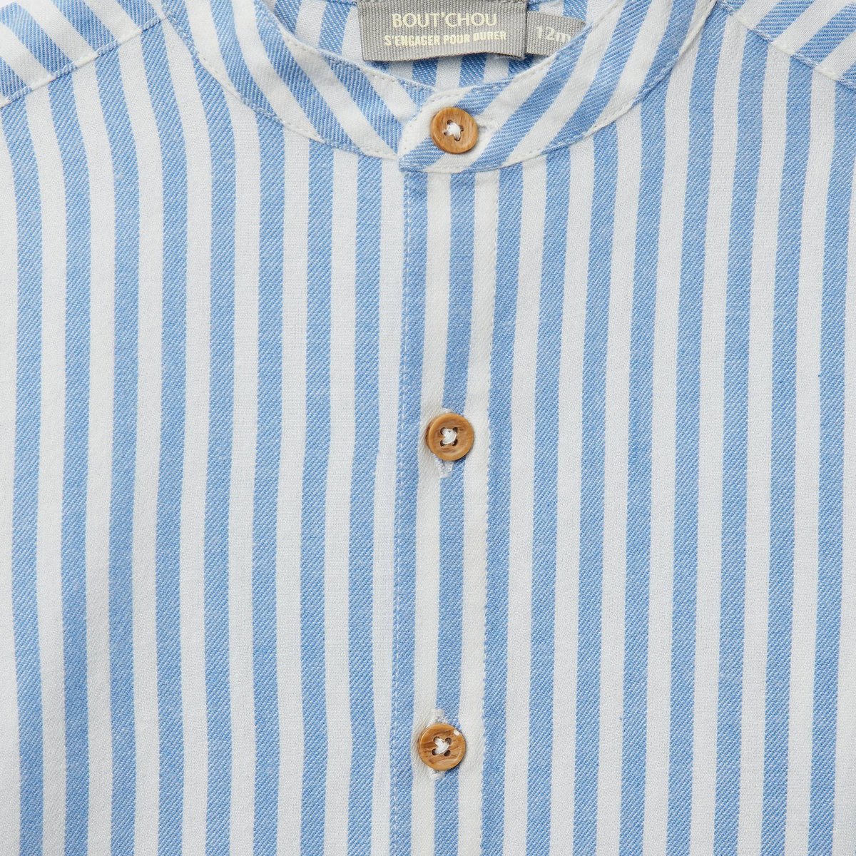 Chemise col mao rayée en coton BIO GOTS tender, BOUT'CHOU