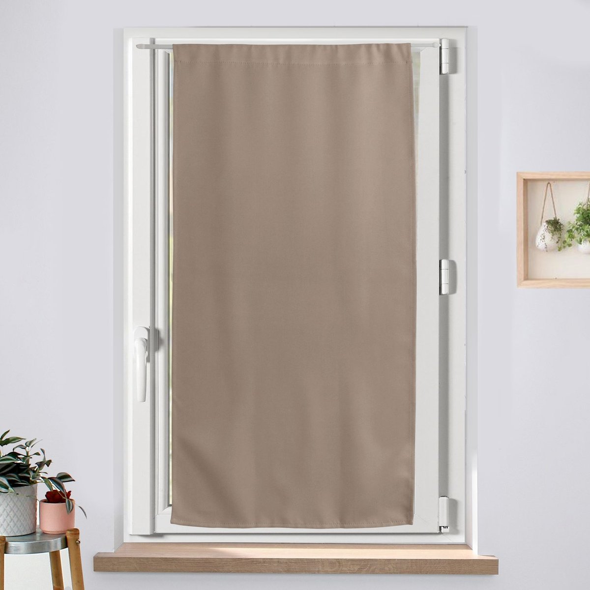 Vitrage occultant passe tringle REGLISSE beige, TOILINUX