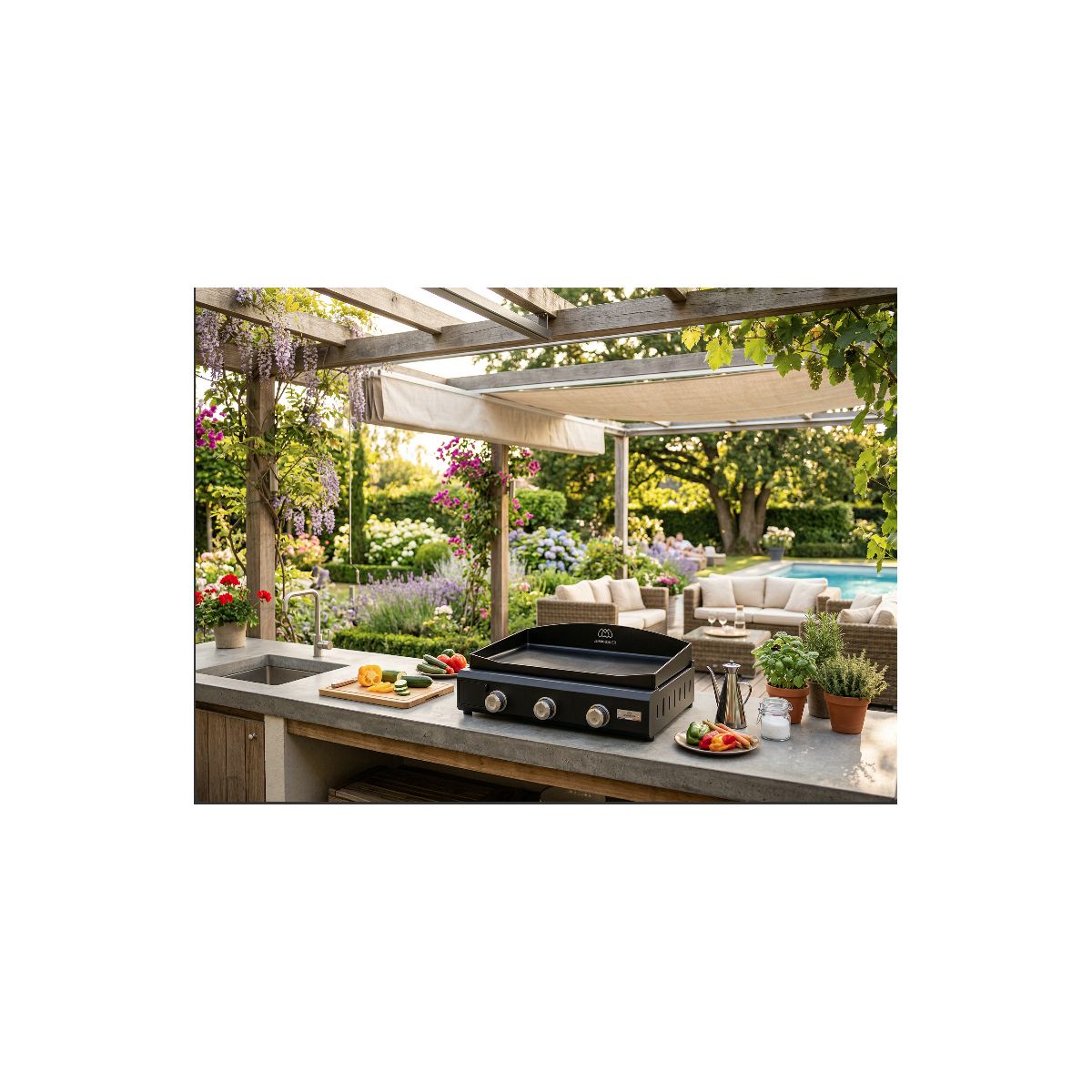 Plancha gaz AMALIA 360 ACIER V3 PLEA360EV3 couleur unique, LE MARQUIER