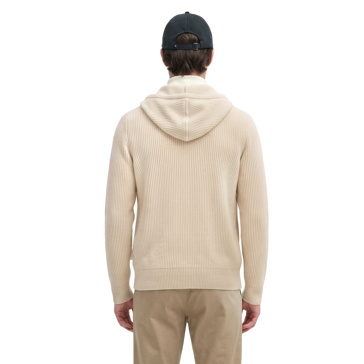 Cardigan à capuche, coupe classique en mélange de laine vierge douce beige, MARC O'POLO