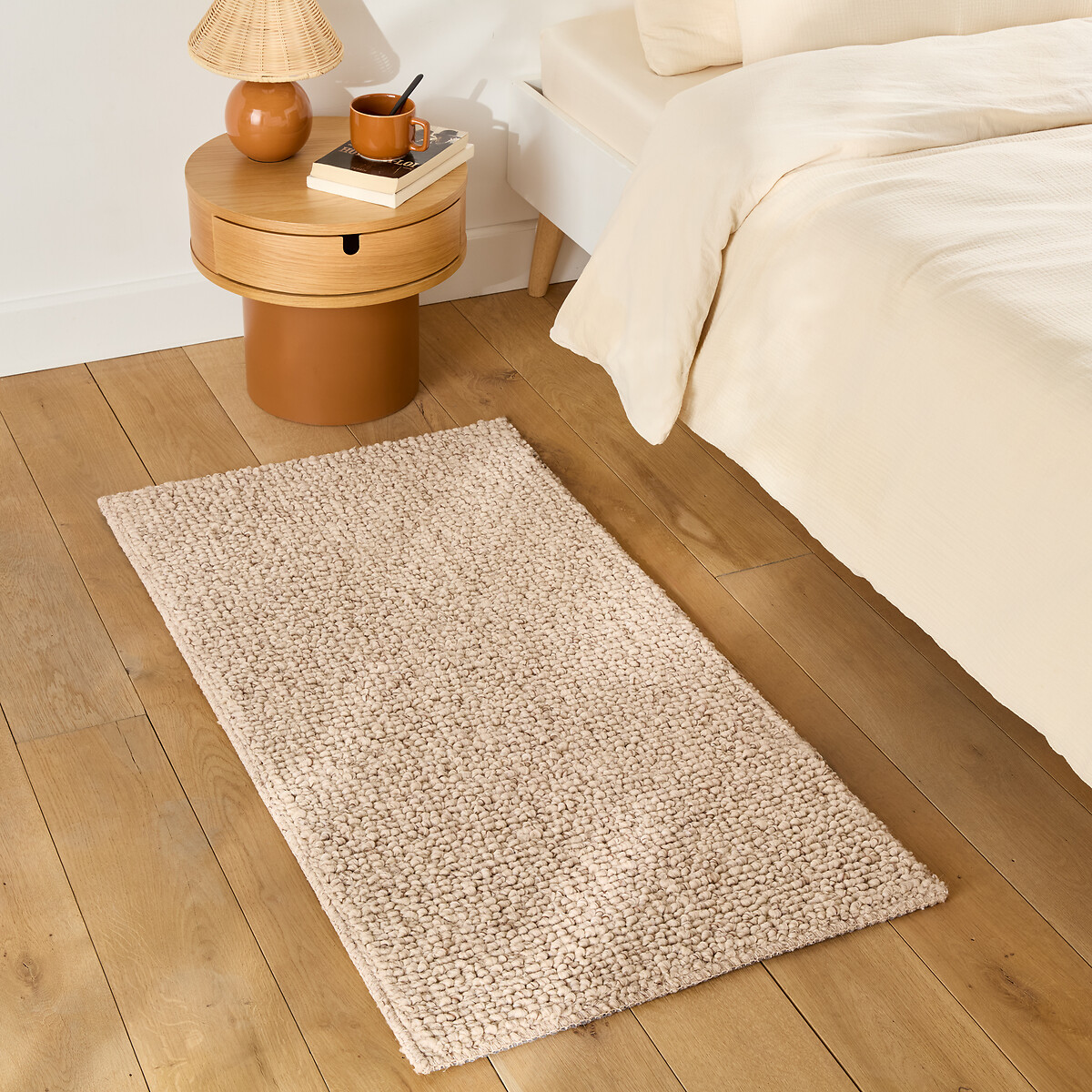 Alfombra de pie de cama, tejido de rizo grueso efecto moqueta, CURL beige , LA REDOUTE INTERIEURS