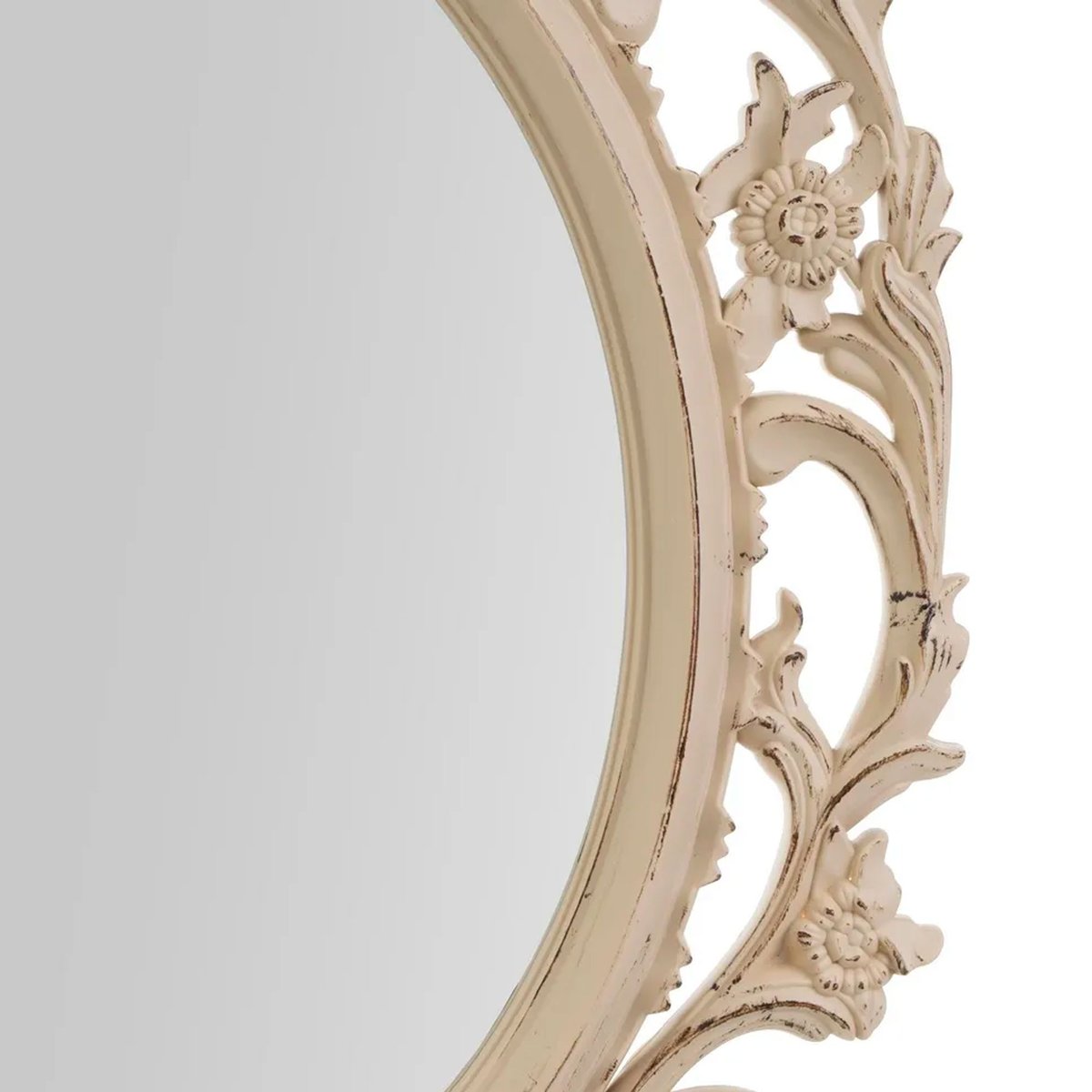 Miroir mural ovale avec moulures en polypropylène beige 48x2.5x69cm beige, WADIGA