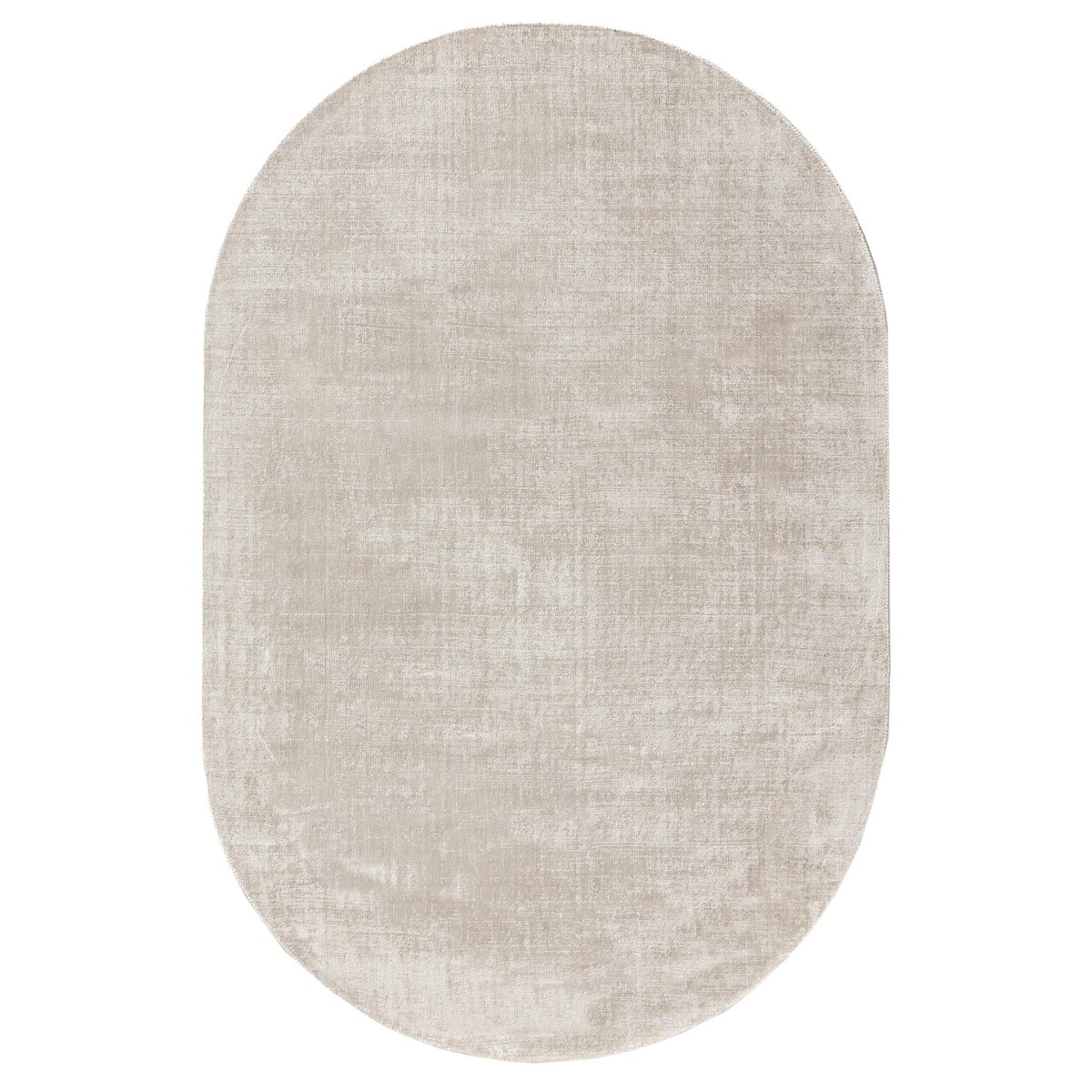 Tapis rond en viscose Ovale tissé main NOVA gris clair, BENUTA 
