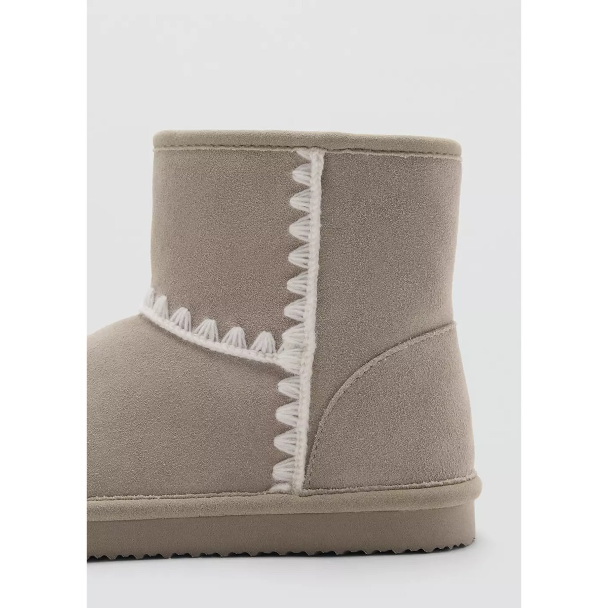 Bottines en cuir à détails brodés gris, MANGO KIDS