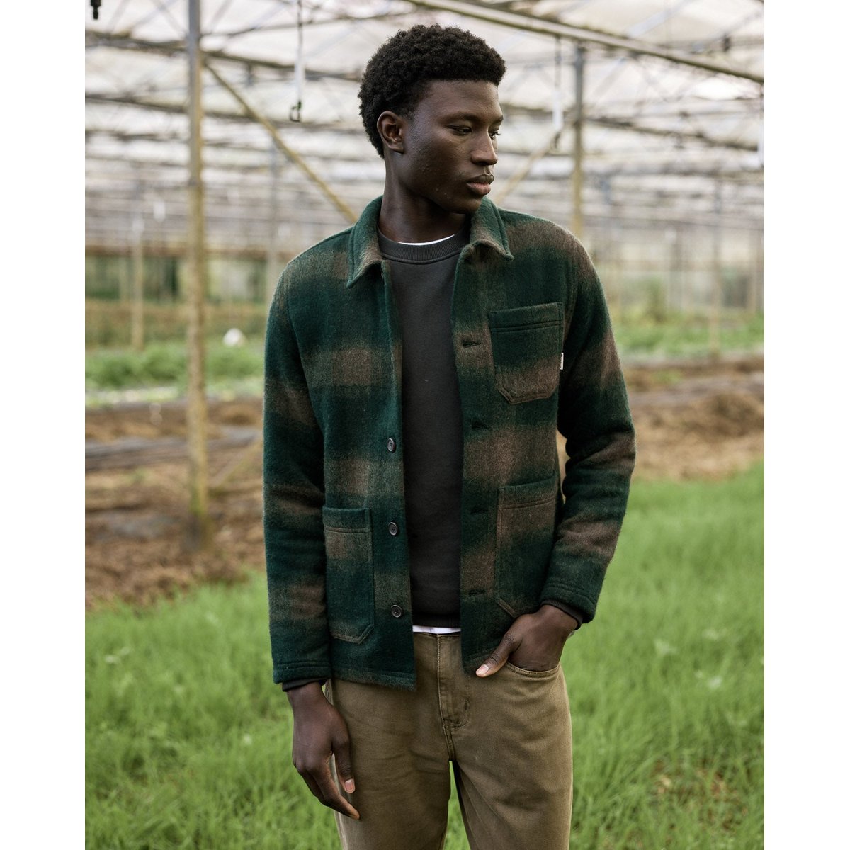 Veste laine LORGE vert, FAGUO