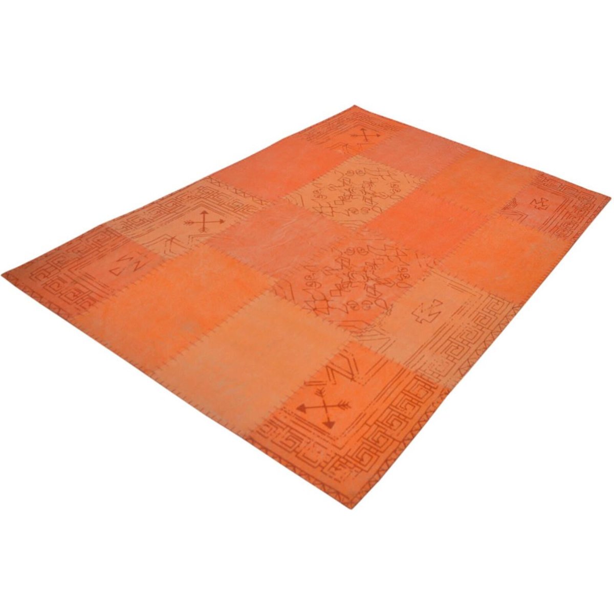 Tapis en coton fait main, LYRICAL multicolore, orange, ARTE ESPINA