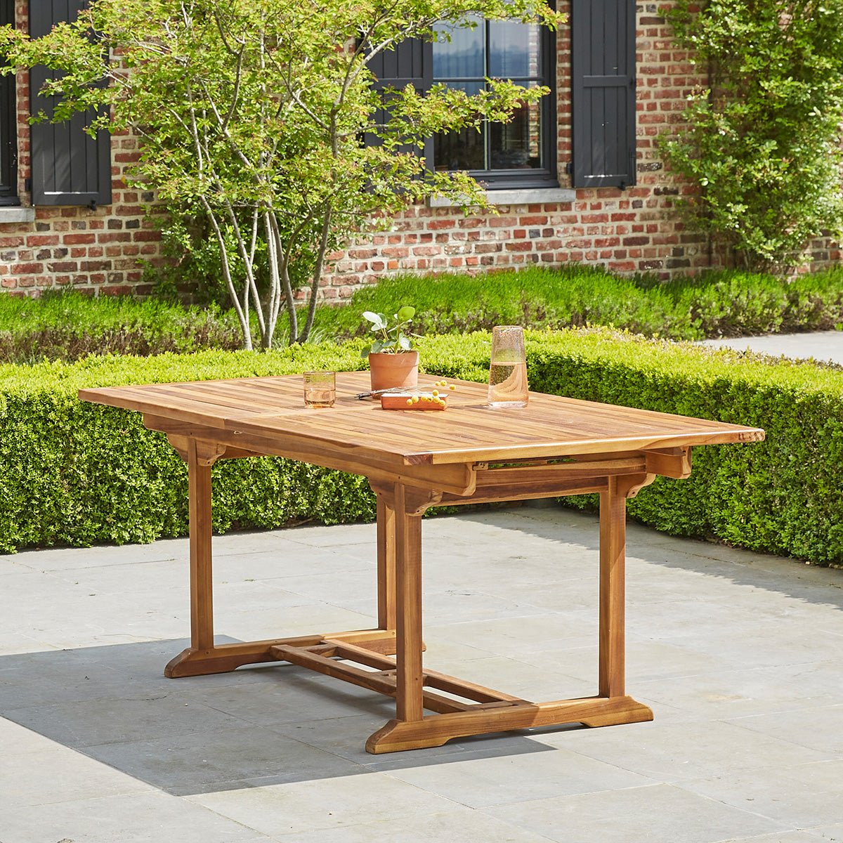 Table de jardin en teck huilé extensible 8/10 places  BALI marron, BERAH GETAH