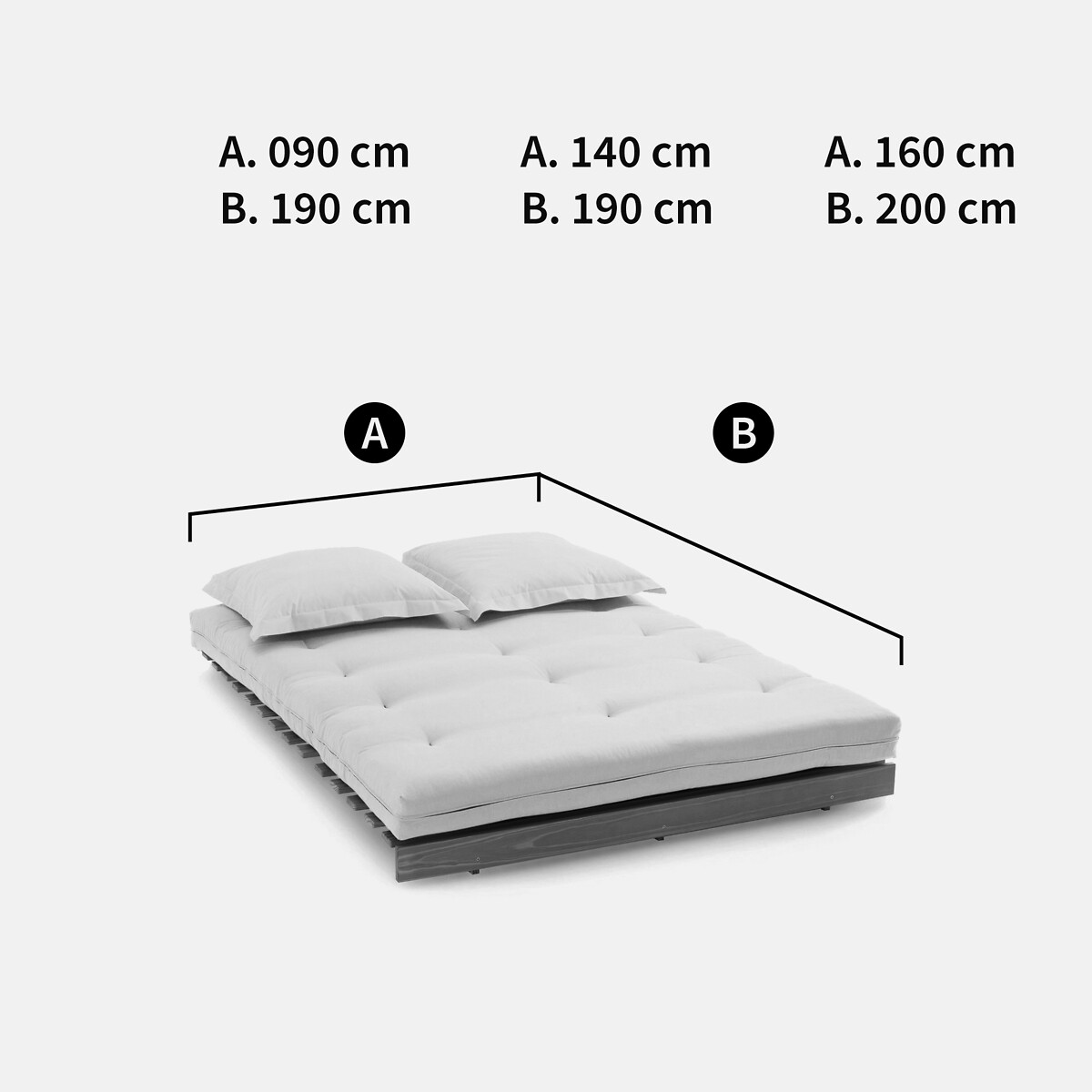 Housse futon unie blanc écru, LA REDOUTE INTERIEURS