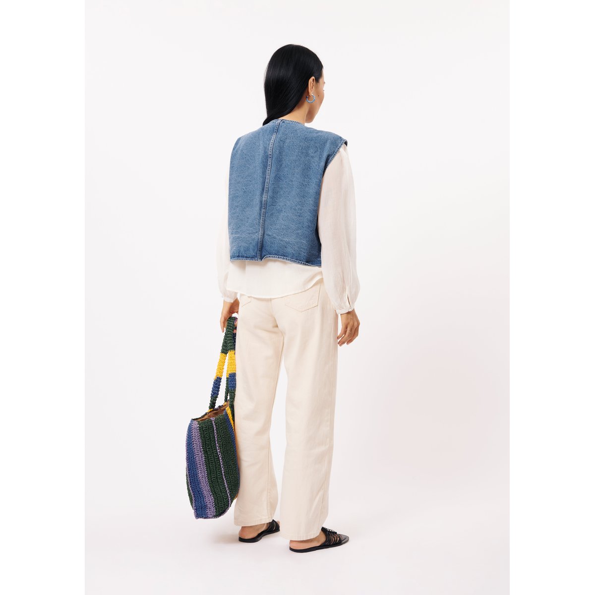 Gilets en coton EVY bleu jean, FRNCH