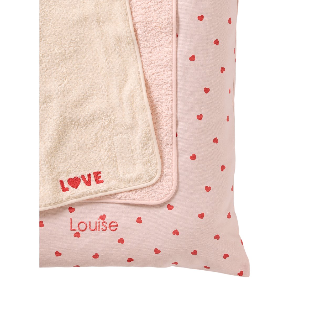 Matelas à langer + 2 tapis de change MON COEUR rose imprimé, VERTBAUDET