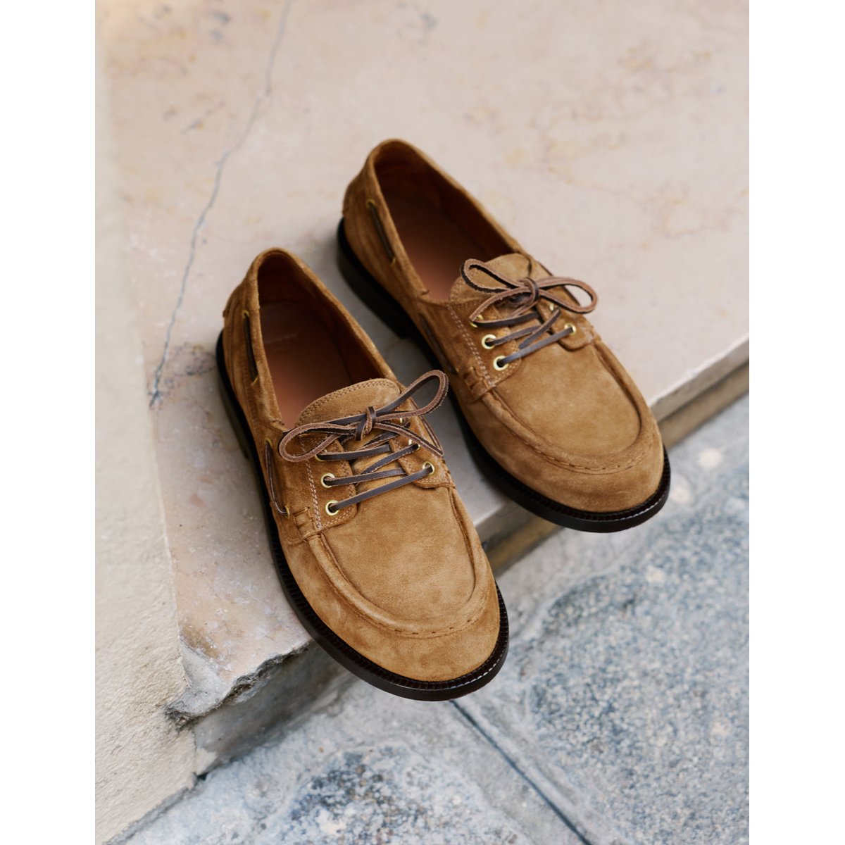 Chaussures Bateau KINTO suède ambre, ODAJE