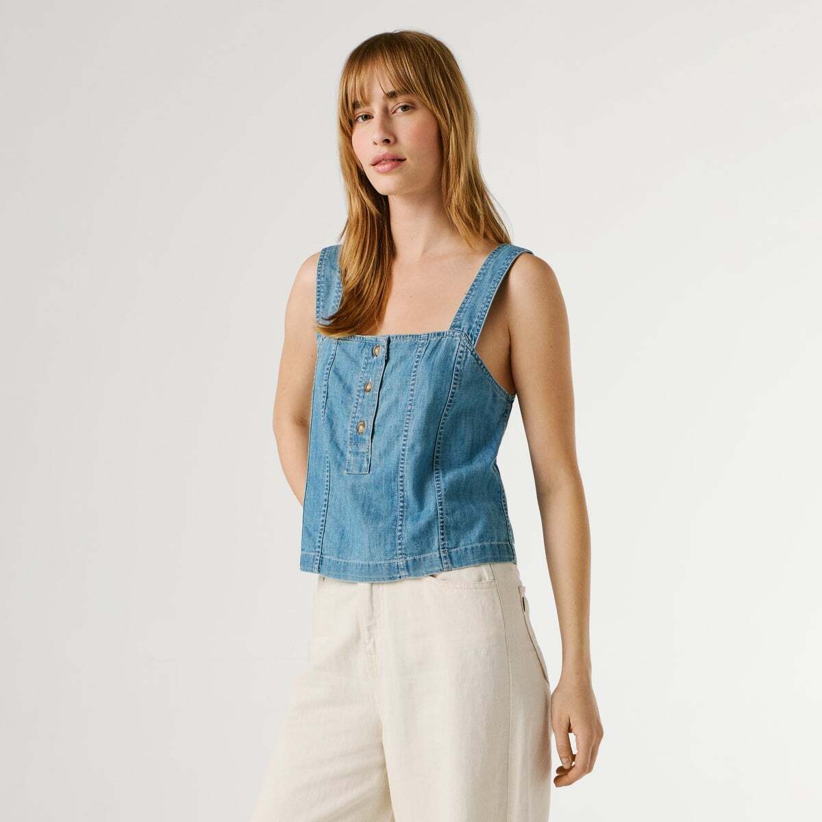 Top Coupe Regular En Denim 6.25 oz blue rigid denim, PEPE JEANS