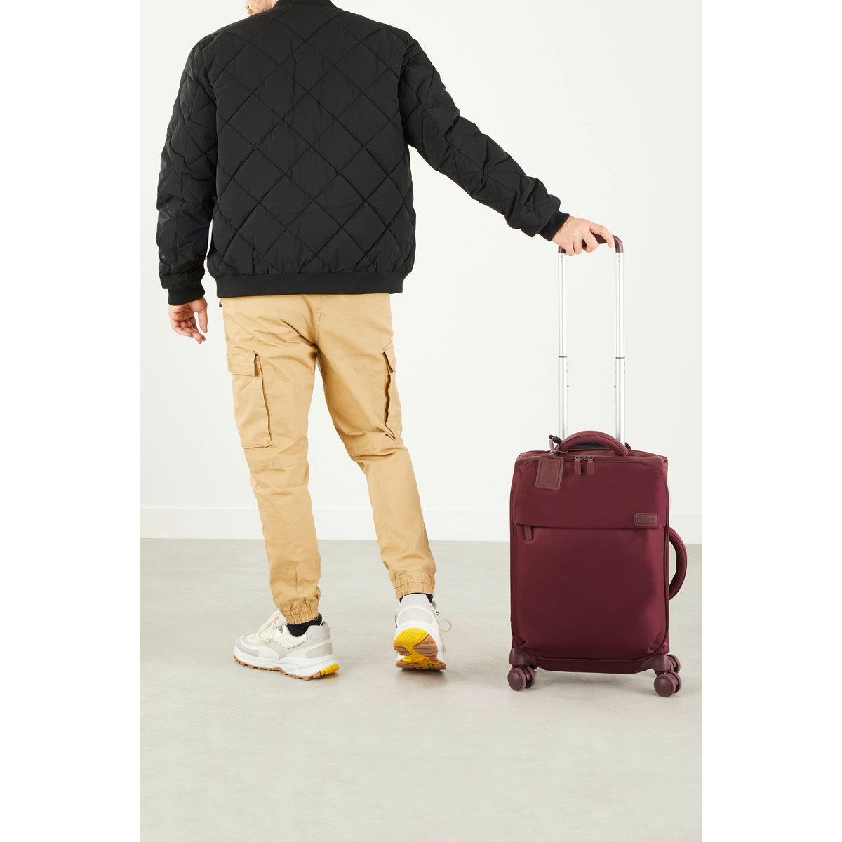 Plume valise 4 roues taille S bordeaux, LIPAULT