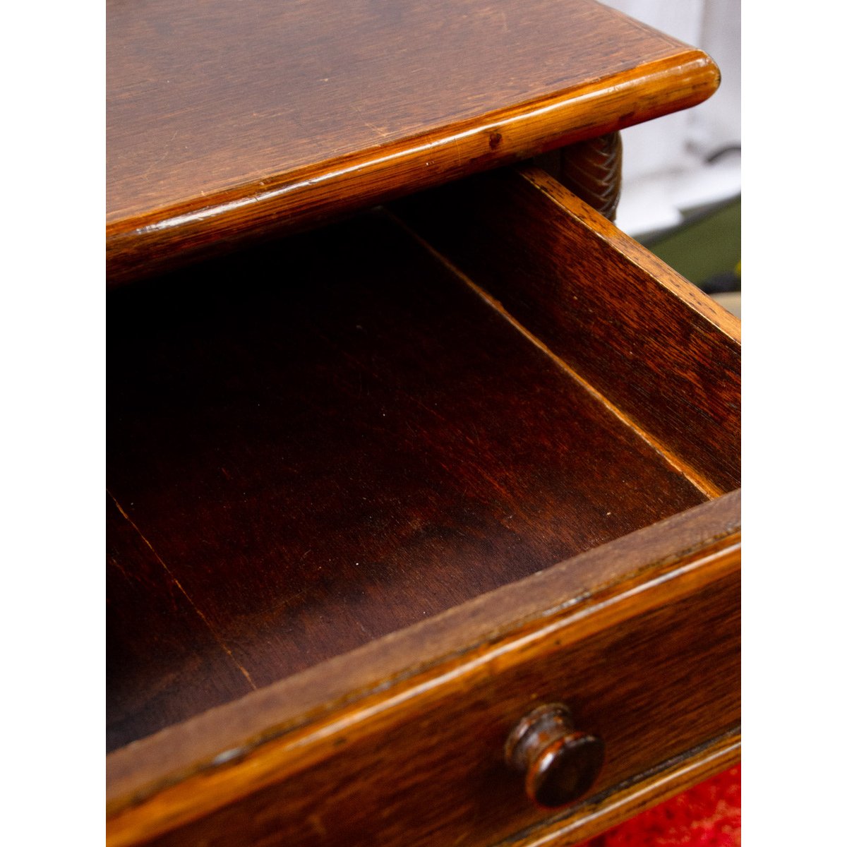 Bureau en rotin foncé Edouard N°1123 - Bon état bois foncé, DEBONGOUT