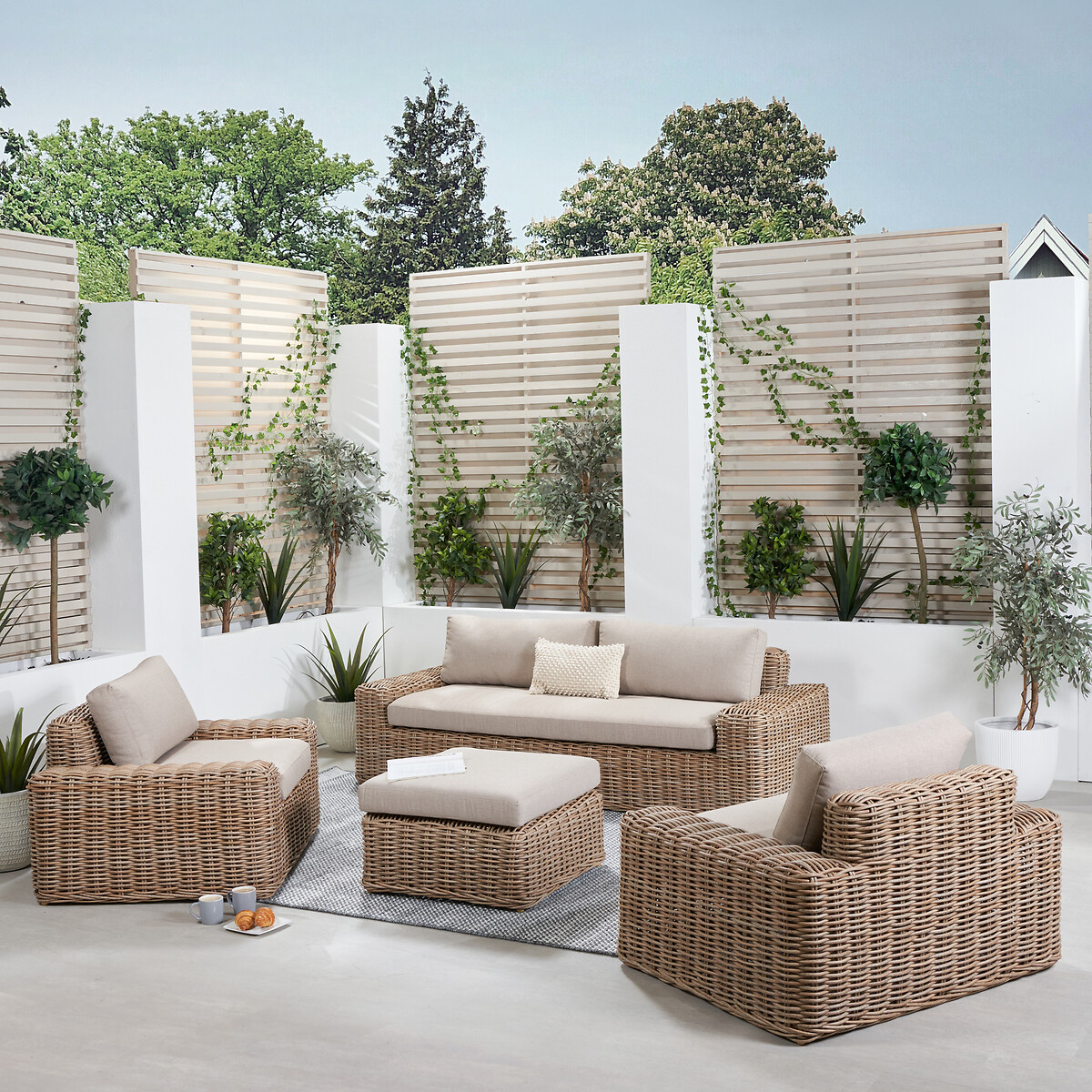 Como 5 Seater Garden Sofa Set natural, SO'HOME