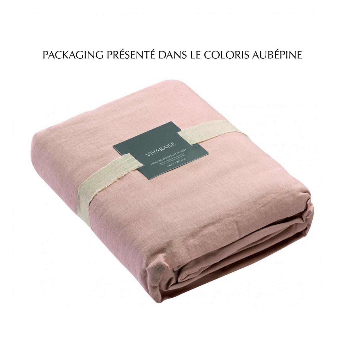 Housse de couette stonewashed Zeff vert de gris, VIVARAISE