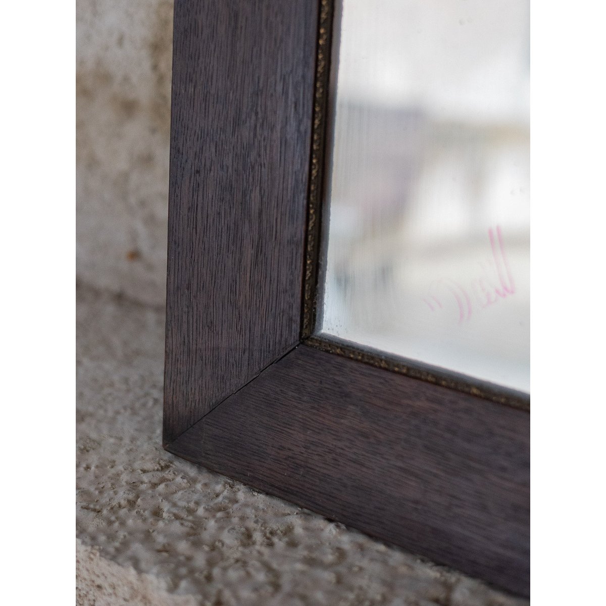 Miroir rectangulaire en bois Georges N°1478 - Bon état bois foncé, DEBONGOUT