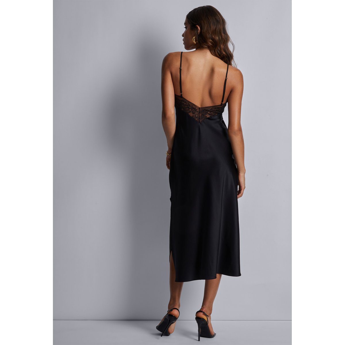 Nuisette longue Midnight Whisper noir, AUBADE