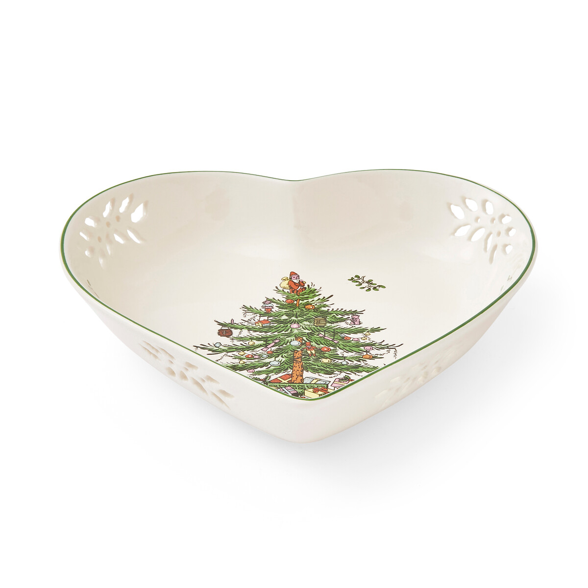 Christmas Tree Pierced Heart Serving Dish green, SPODE