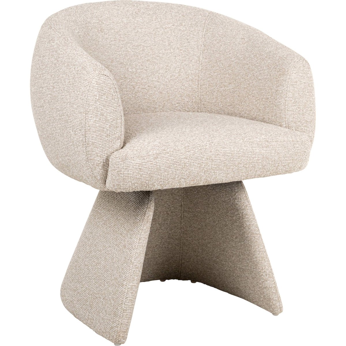 Chaise de salle à manger pivotante en polyester biscotti beige clair texturé, RECOLLECTION