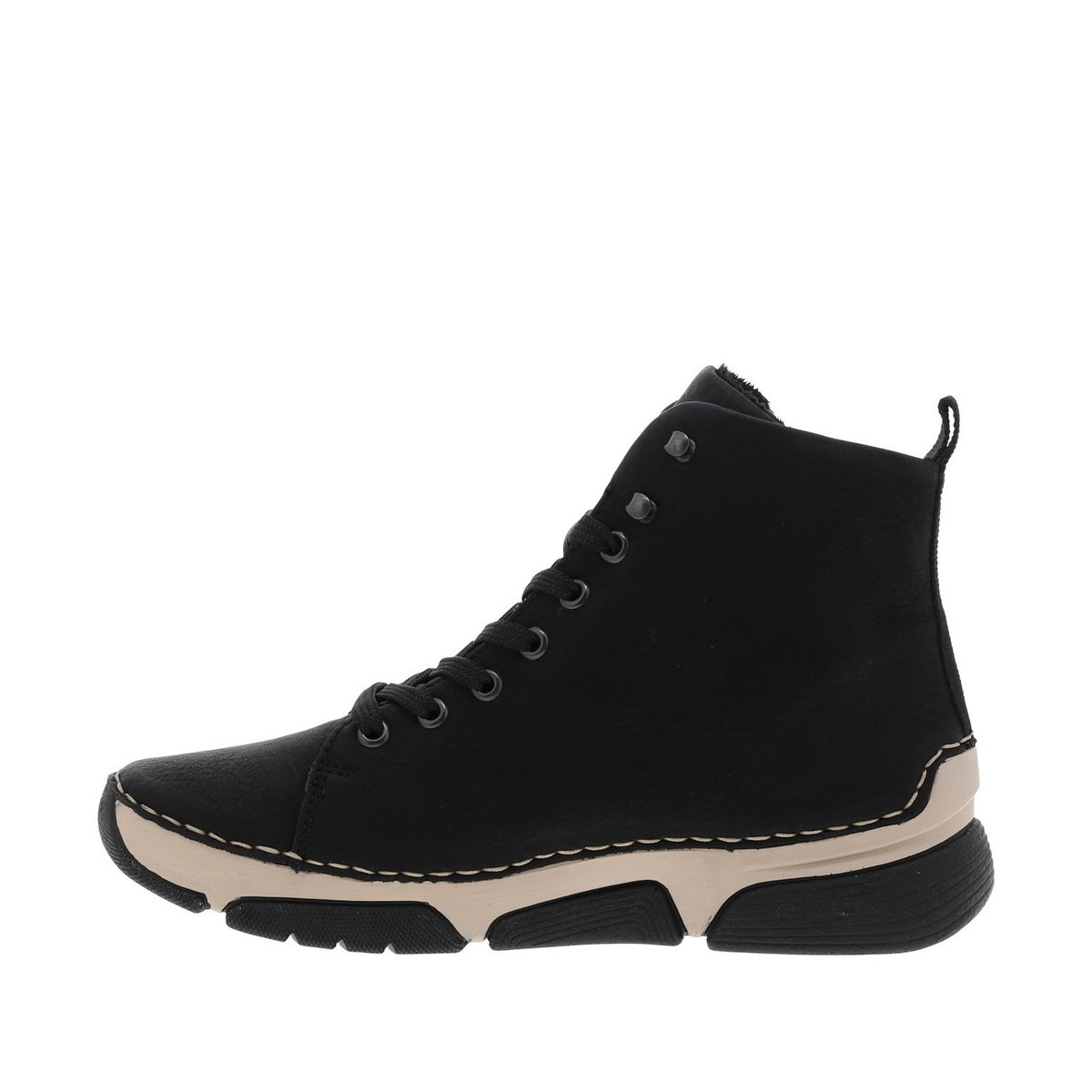 Bottines talon compensé bas noires, RIEKER