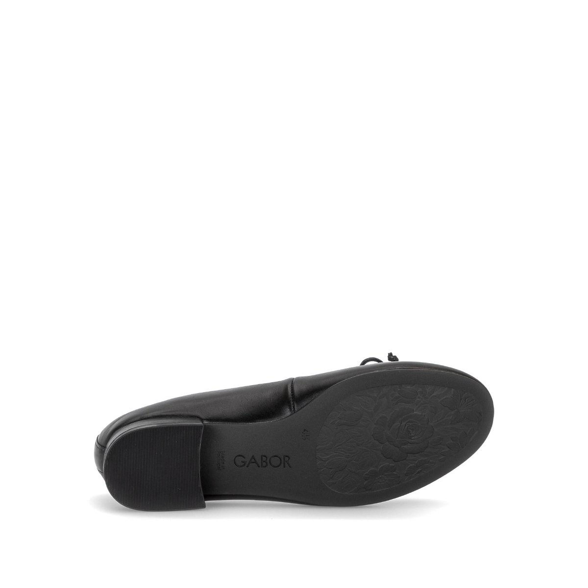 Ballerines en cuir lisse à talon décroché noir lisse, GABOR