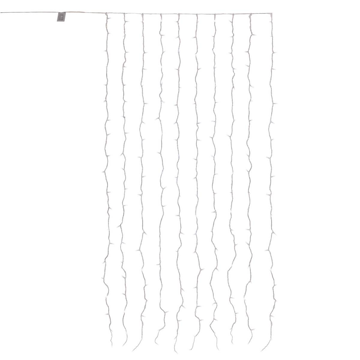 Rideau lumineux de façade d'extérieur 1 x 2 m 200 LED blanc froid à effets avec minuteur sur secteur blanc froid, ATMOSPHERA