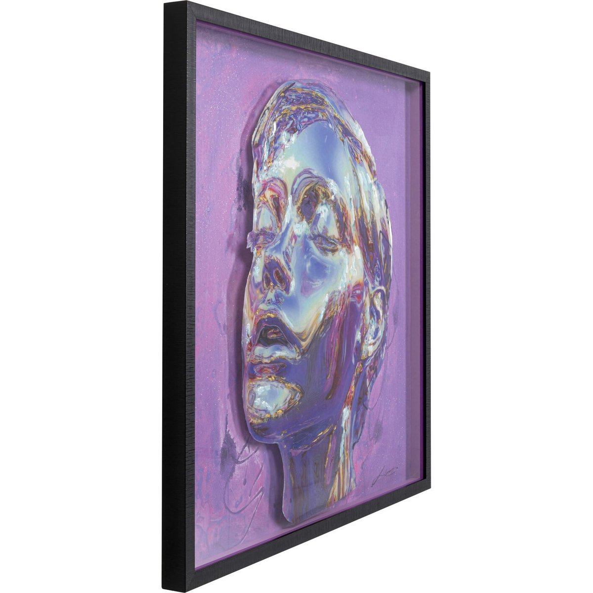 Tableau visage en relief violet, KARE DESIGN