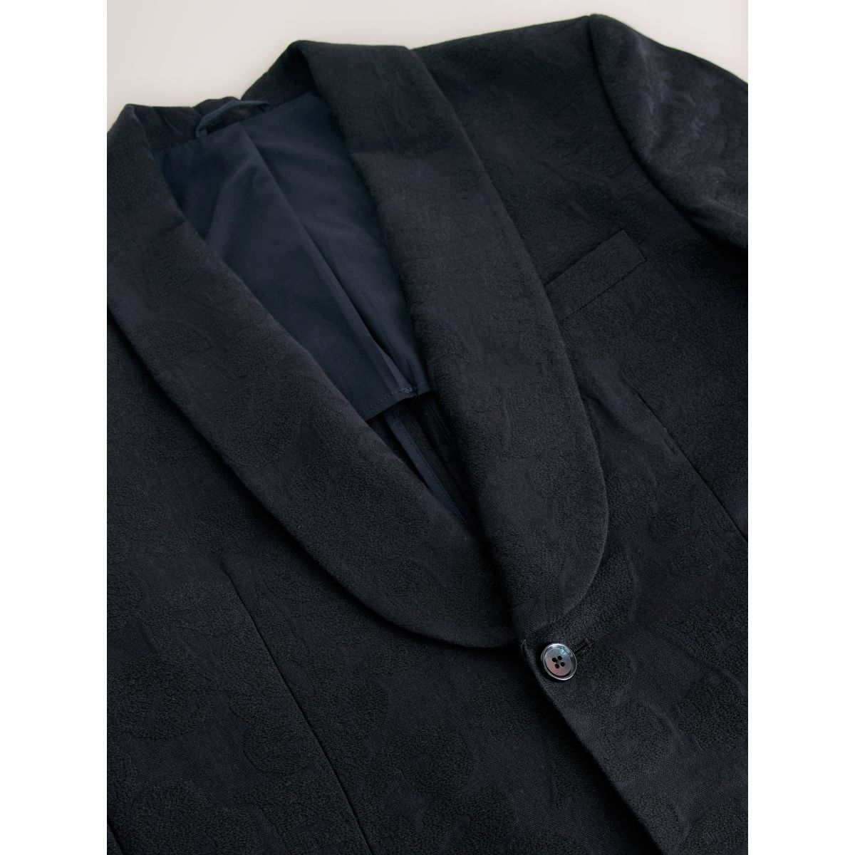 Veste costume coton tapisserie décontractée noir, NEXT